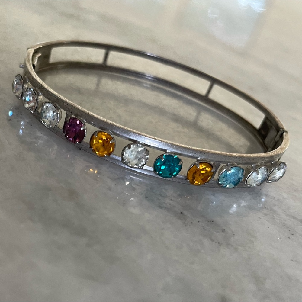 Vintage Silver Bracelet with Gem Stones